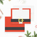 Christmas note cards featuring Santa belt and gold buckle on red and white border