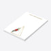 personalized holiday notepad with gold line-art Christmas tree, poinsettia flowers, and custom name-side