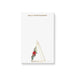personalized holiday notepad with gold line-art Christmas tree, poinsettia flowers, and custom name