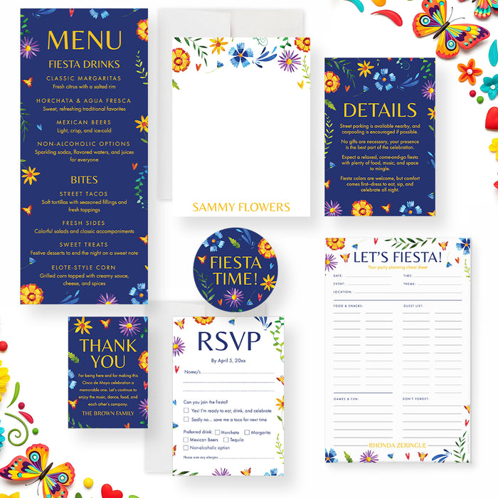 Cinco de Mayo Party Invitation Floral Fiesta