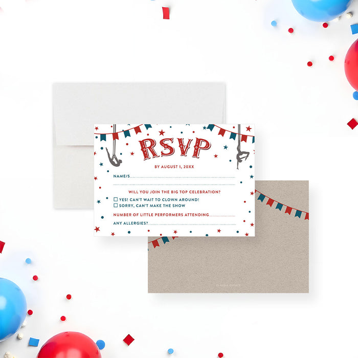 Vintage Circus Birthday Invitation for Kids Carnival Theme