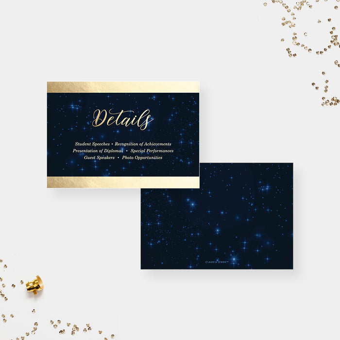 Class of 2024 High School Prom Invitations with Starry Night Sky, Celestial Senior Ball Night Invites