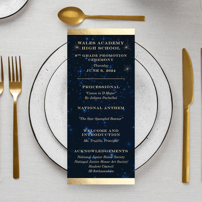 Class of 2024 High School Prom Invitations with Starry Night Sky, Celestial Senior Ball Night Invites