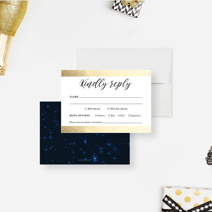 Class of 2024 High School Prom Invitations with Starry Night Sky, Celestial Senior Ball Night Invites