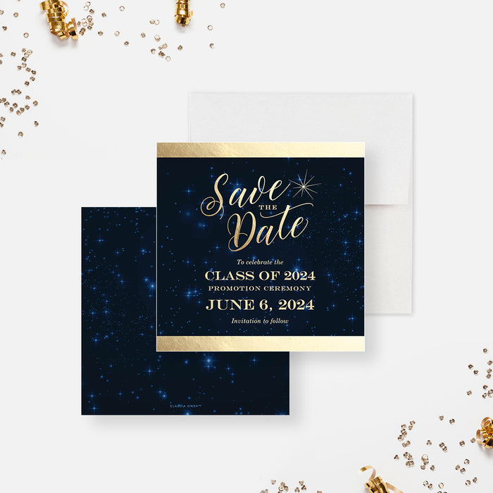 Class of 2024 High School Prom Save the Date with Starry Night Sky, Celestial Senior Ball Save the Date, 2024 Graduation Ball Save the Date