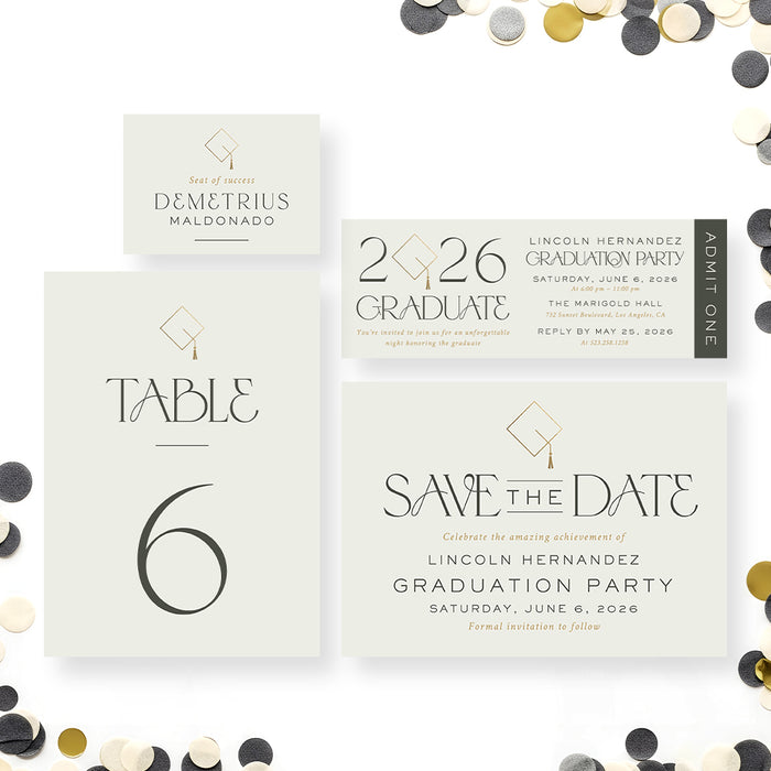 Class of 2026 Graduation Invitation Modern Grad Party Invite