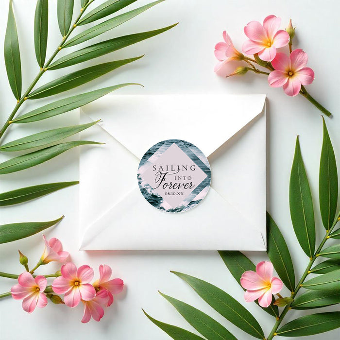 Personalized Coastal Wedding Invitation Ocean Waves