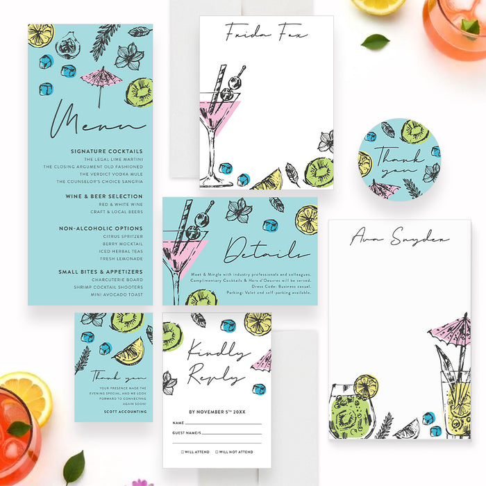 Cocktail and Conversation Invitation Corporate Party Night Invite