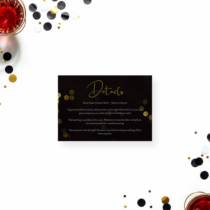Cocktail Party Birthday Invitation Adult Celebration