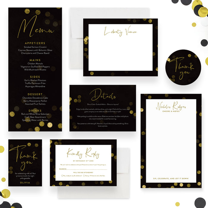 Cocktail Party Birthday Invitation Adult Celebration