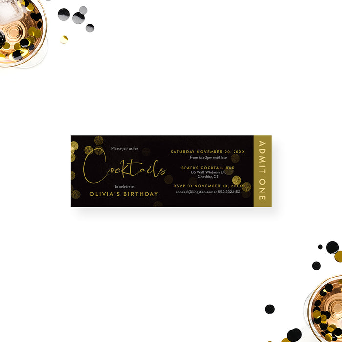Cocktail Party Birthday Invitation Adult Celebration