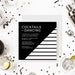 black and white cocktails and dancing birthday invitation digital template with modern geometric design for an adult birthday party
