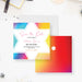 Colorful Bat Mitzvah save the date card with rainbow gradient background and Star of David design in modern Jewish style-front-back