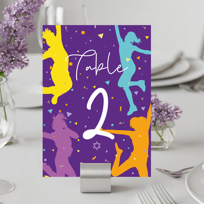 Colorful Dance Theme Bat Mitzvah Invitation Party Card