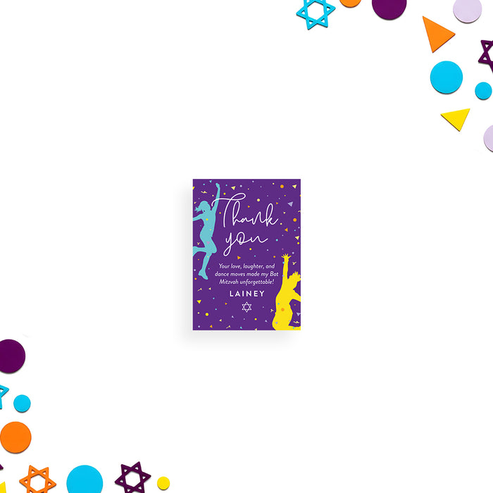 Colorful Dance Theme Bat Mitzvah Invitation Party Card