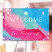Colorful Bat Mitzvah welcome sign featuring the Star of David, personalized event signage for Jewish milestone celebrations and party entrance decor.