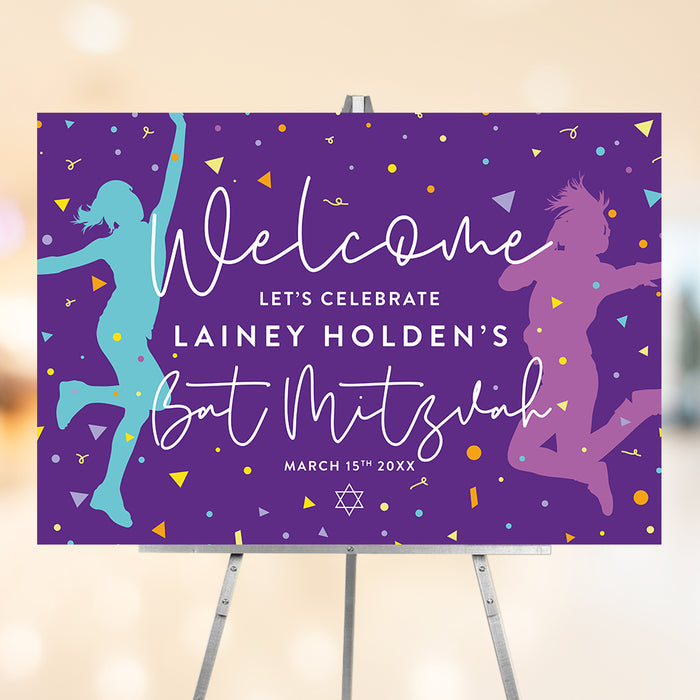 Colorful Dance Theme Bat Mitzvah Invitation Party Card