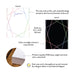 Front and back of colorful gem outline personalized note cards showing A2 dimensions and matte cardstock details.