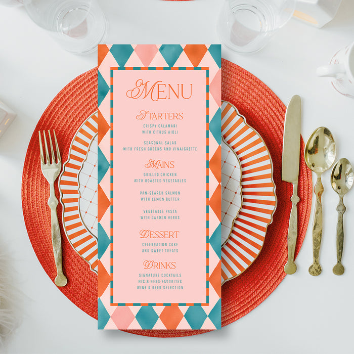 Personalized Colorful Geometric Wedding Invitation