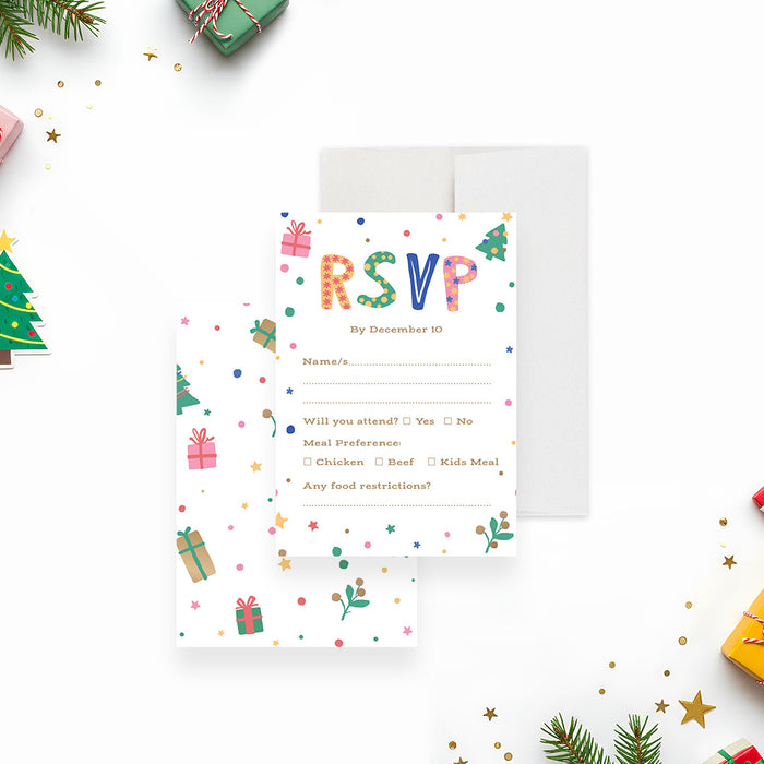 Colorful Holiday Party Invitation Whimsical Christmas
