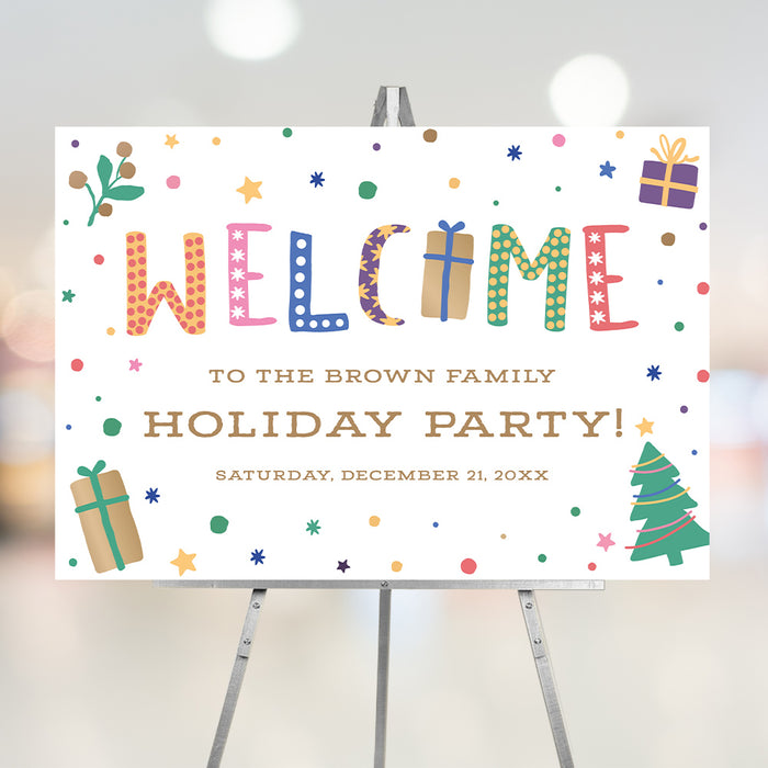Colorful Holiday Party Invitation Whimsical Christmas