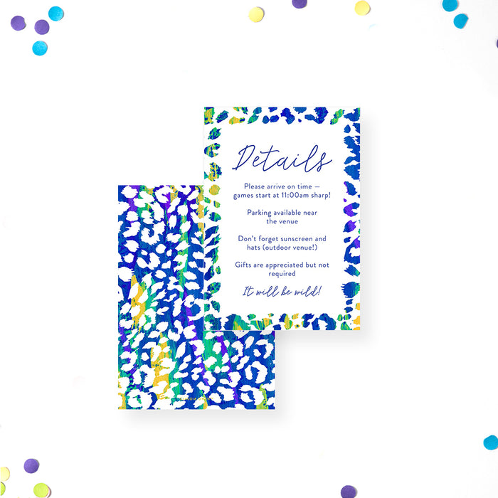 Colorful Leopard Print Birthday Invitation Personalized for Kids