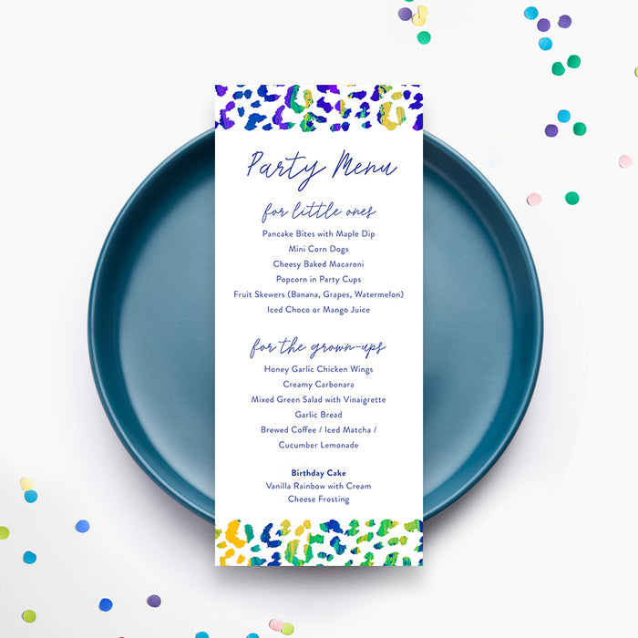 Colorful Leopard Print Birthday Invitation Personalized for Kids