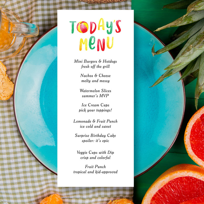 Beach Ball Pool Party Birthday Invitation Summer BBQ Invite