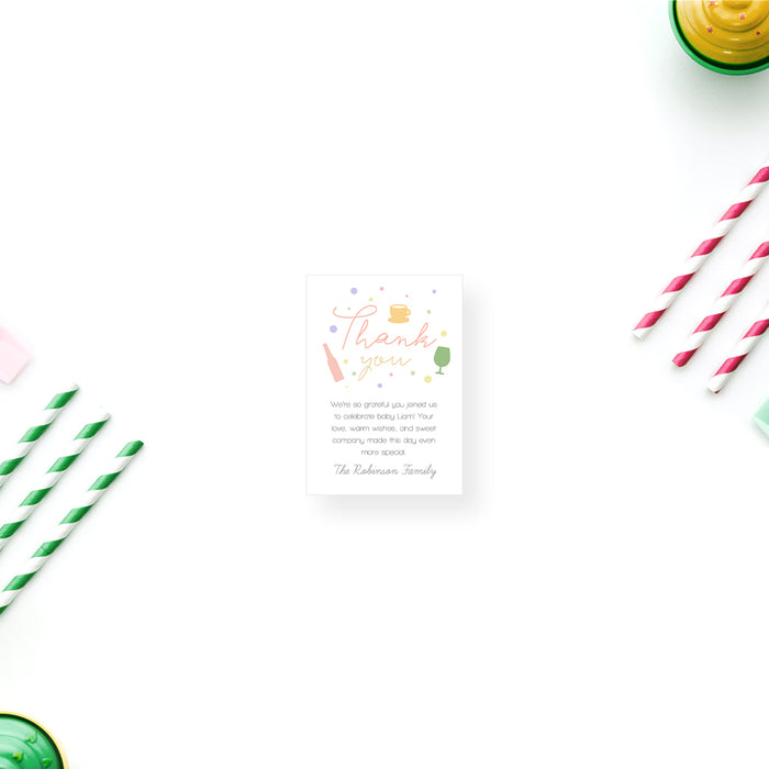 Sip and See Baby Welcome Invitation Colorful Baby Shower Design