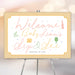 Pastel sip and see welcome sign featuring colorful beverage icons, gender-neutral design perfect for baby celebrations
