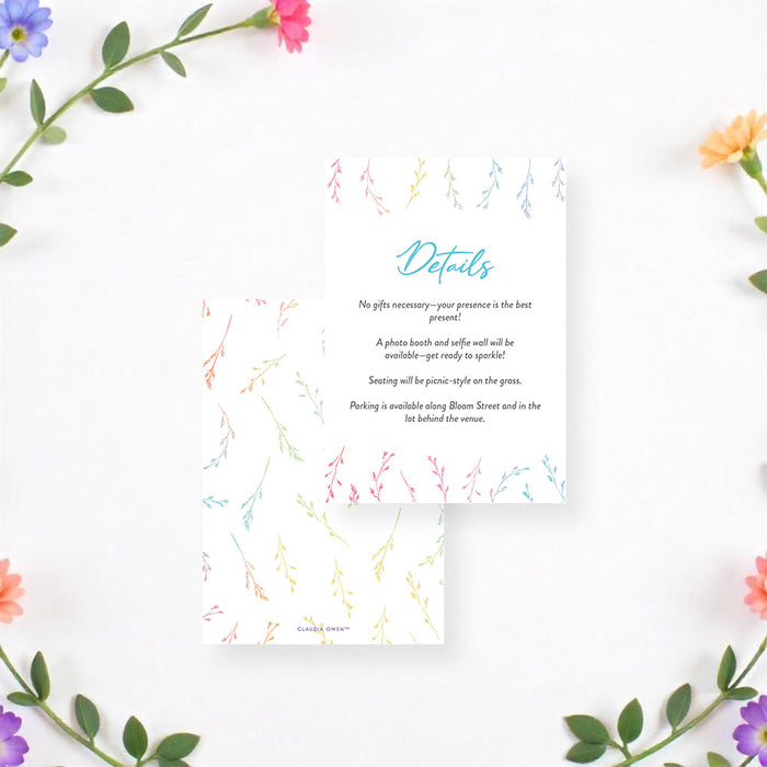 Personalized Colorful Watercolor Wildflower Birthday Party Invitation