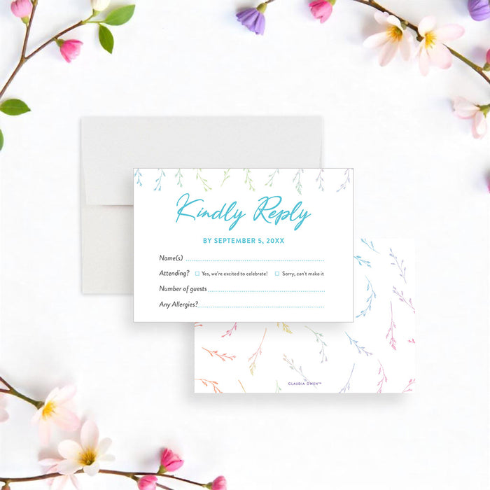 Personalized Colorful Watercolor Wildflower Birthday Party Invitation