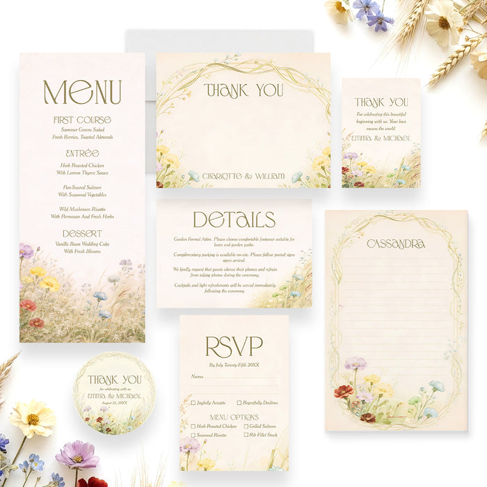 Personalized Colorful Wildflower Garden Wedding Invitation