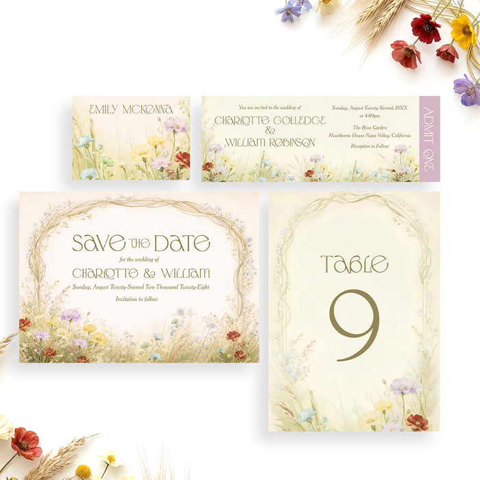 Personalized Colorful Wildflower Garden Wedding Invitation