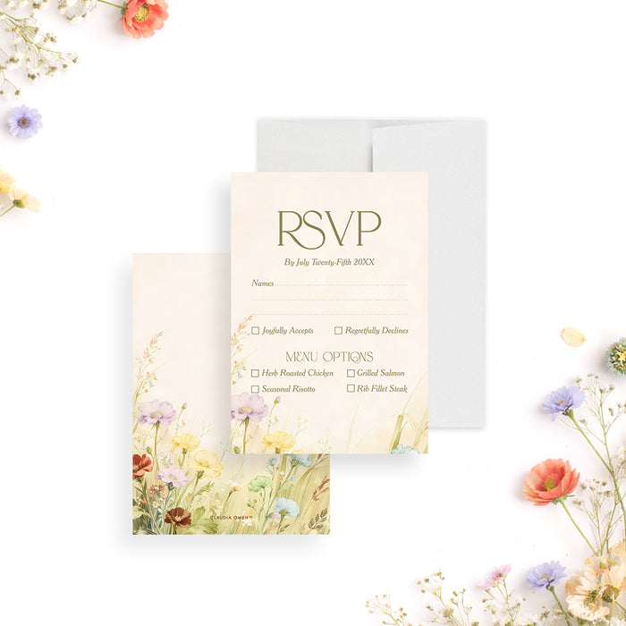 Personalized Colorful Wildflower Garden Wedding Invitation