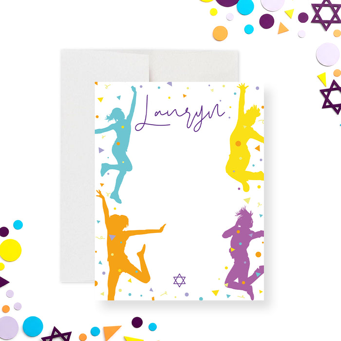 Colorful Dance Theme Bat Mitzvah Invitation Party Card