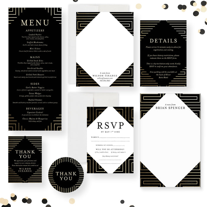 Company Dinner Invitation Elegant Corporate Event Card