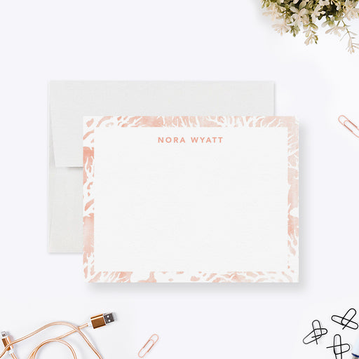 Personalized coral reef-themed note card with colorful sea life illustrations, perfect for thank-you notes, coastal messages, and ocean-inspired stationery.

