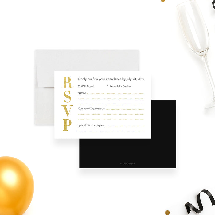 Corporate 40th Anniversary Invitation Black Gold