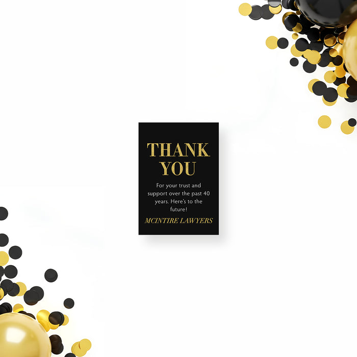 Corporate 40th Anniversary Invitation Black Gold