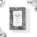 Elegant corporate annual client appreciation dinner invitation with black-and-white bokeh background and custom event details-front