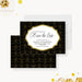 Personalized corporate awards ceremony save the date with black and gold pattern, ornate frame, company name, and event date-front-back