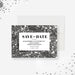 Elegant corporate client appreciation dinner save the date card with black-and-white bokeh background and custom event details-front