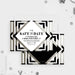 corporate cocktail party save the date card with black and silver geometric design for a business event-front-back