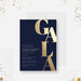 Elegant corporate gala invitation digital template with navy background and gold typography for formal business events