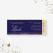 Corporate gala ticket card with elegant gold navy geometric design