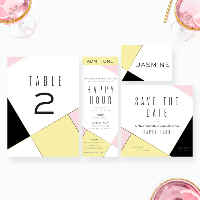 Corporate Happy Hour Invitation Modern Cocktail Party Invite