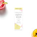 corporate happy hour ticket invitation with modern geometric design in pink, yellow, black, and white for a business event