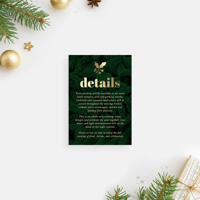 Corporate Holiday Party Invitation Evergreen Gold