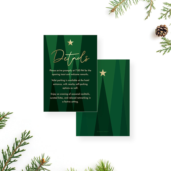 Corporate Holiday Party Invitation Modern Green Trees